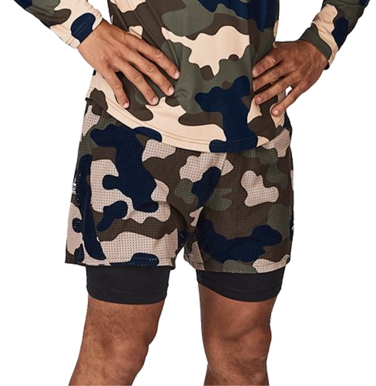 2 In 1 Camo Pace Shorts 5''
